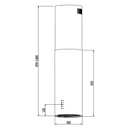 Salos virtuvės gartraukis 35cm Berdsen juodas BT-221