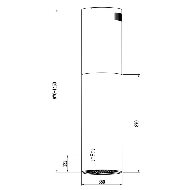 Salos virtuvės gartraukis 35cm Berdsen juodas BT-221