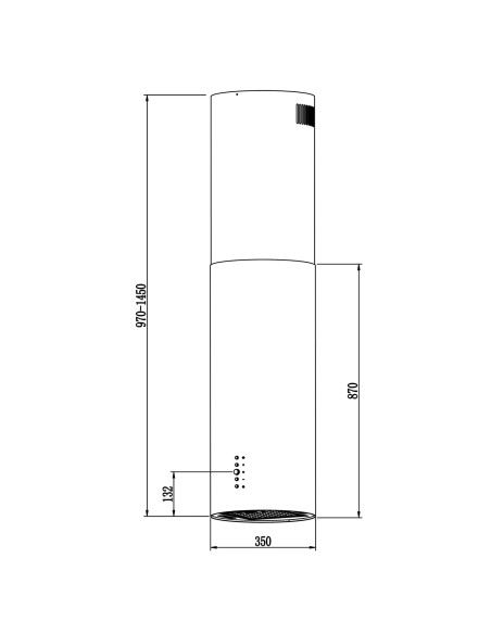 Salos virtuvės gartraukis 35cm Berdsen juodas BT-221 Salos virtuvės gartraukis 35cm Berdsen juodas BT-221