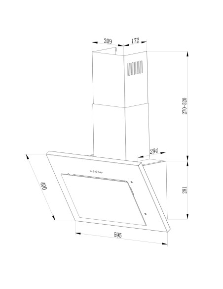 Berdsen BT-215 kamino gaubtas 60 cm juodas Berdsen BT-215 kamino gaubtas 60 cm juodas