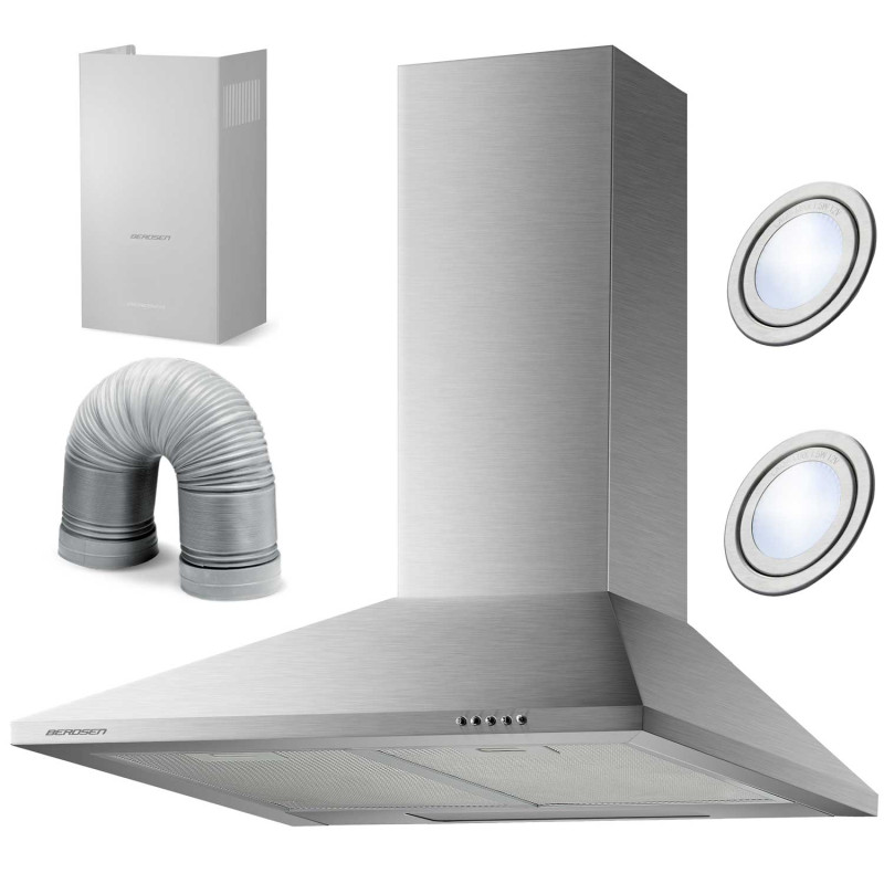 Dūmtraukis gartraukis 60 cm Berdsen BT-213 INOX Dūmtraukis gartraukis 60 cm Berdsen BT-213 INOX