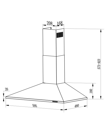 Dūmtraukis gartraukis 60 cm Berdsen BT-213 INOX