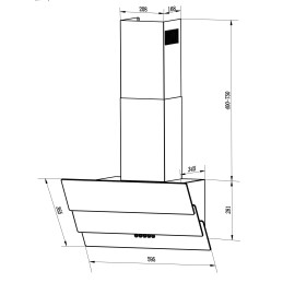 Dūmtraukis gartraukis 60 cm Berdsen BT-212 juodas