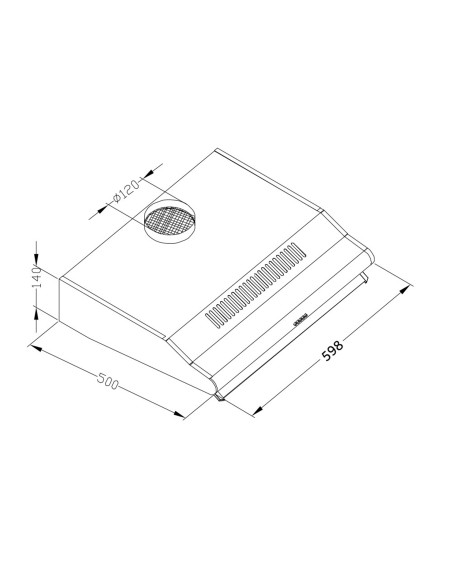 Po spintele gartraukis - absorberis 60 cm Berdsen BE-10-A juodas Po spintele gartraukis - absorberis 60 cm Berdsen BE-10-A juodas