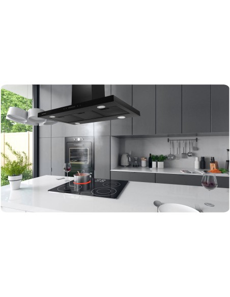 Virtuvės gartraukis 90 cm Black Berdsen BE-90E Virtuvės gartraukis 90 cm Black Berdsen BE-90E