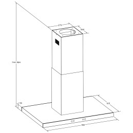 Virtuvės gartraukis 90 cm Black Berdsen BE-90E