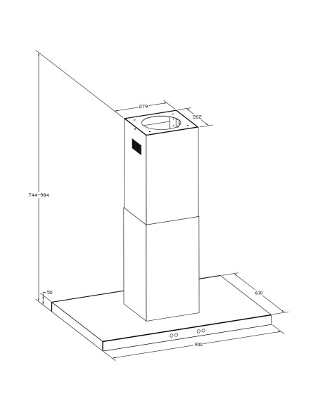 Virtuvės gartraukis 90 cm Black Berdsen BE-90E Virtuvės gartraukis 90 cm Black Berdsen BE-90E