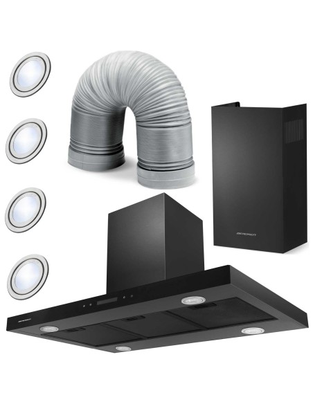 Virtuvės gartraukis 90 cm Black Berdsen BE-90E Virtuvės gartraukis 90 cm Black Berdsen BE-90E