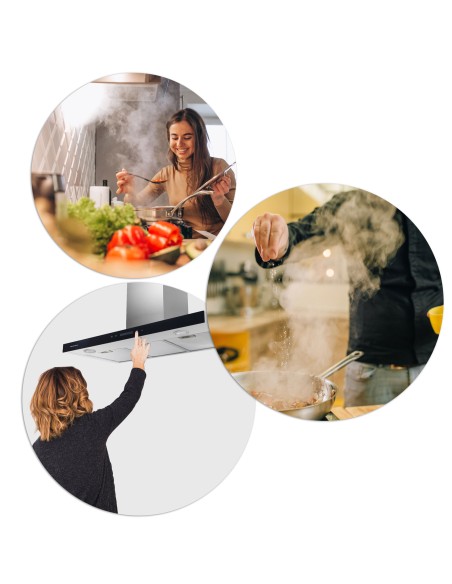 Virtuvės gartraukis 90 cm Inox Berdsen BE-90S