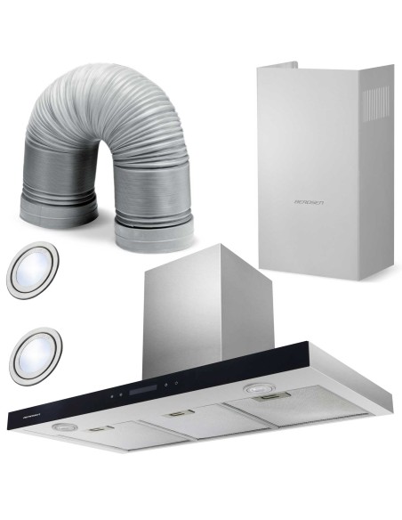 Virtuvės gartraukis 90 cm Inox Berdsen BE-90S