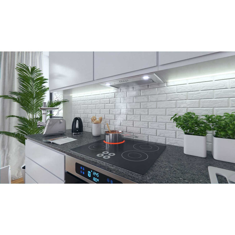 Po spintele esantis gartraukis 60 cm Inox BE-50