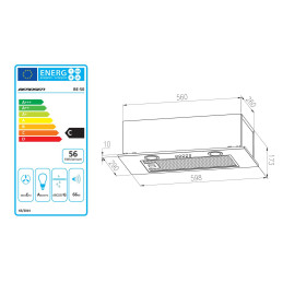 Po spintele esantis gartraukis 60 cm Inox BE-50