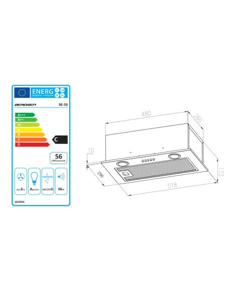Po spintele gartraukis 52 cm juodas BE-50