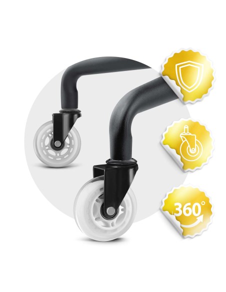 Skaidrūs guminiai ratukai foteliams Sofotel 5 vnt. Skaidrūs guminiai ratukai foteliams Sofotel 5 vnt.