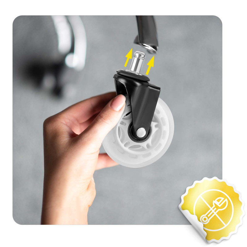 Skaidrūs guminiai ratukai foteliams Sofotel 5 vnt.