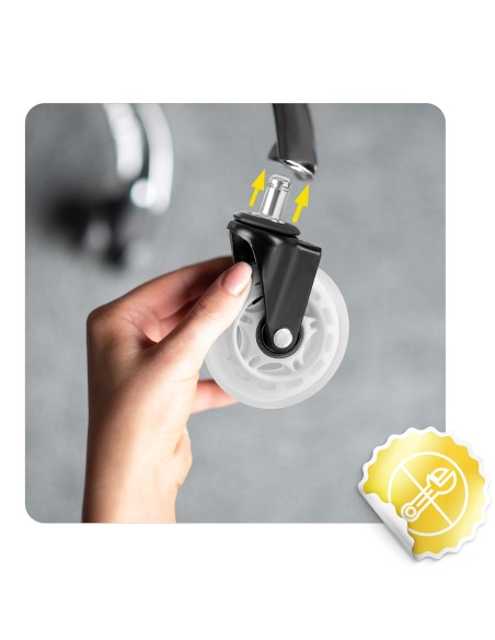 Skaidrūs guminiai ratukai foteliams Sofotel 5 vnt. Skaidrūs guminiai ratukai foteliams Sofotel 5 vnt.