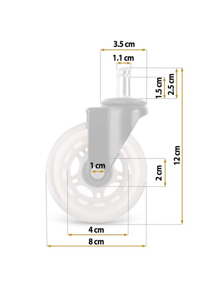Skaidrūs guminiai ratukai foteliams Sofotel 5 vnt. Skaidrūs guminiai ratukai foteliams Sofotel 5 vnt.