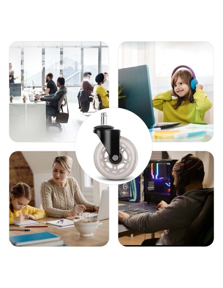 Skaidrūs guminiai ratukai foteliams Sofotel 5 vnt. Skaidrūs guminiai ratukai foteliams Sofotel 5 vnt.