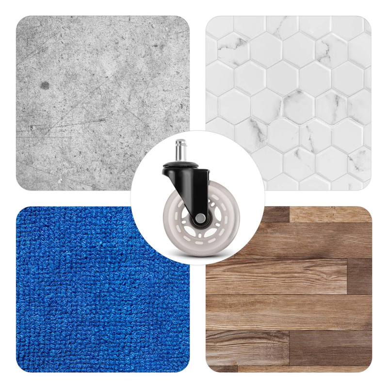 Skaidrūs guminiai ratukai foteliams Sofotel 5 vnt.