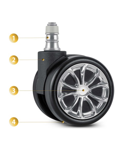 Guminiai ratukai foteliams juodi Sofotel 5 vnt. Guminiai ratukai foteliams juodi Sofotel 5 vnt.
