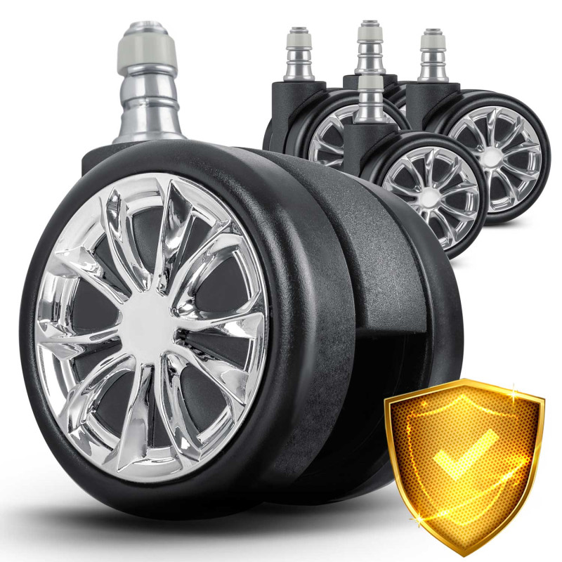 Guminiai ratukai foteliams juodi Sofotel 5 vnt.