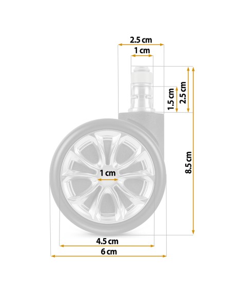Guminiai ratukai foteliams juodi Sofotel 5 vnt. Guminiai ratukai foteliams juodi Sofotel 5 vnt.
