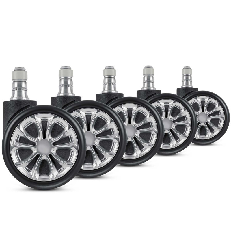 Guminiai ratukai foteliams juodi Sofotel 5 vnt.