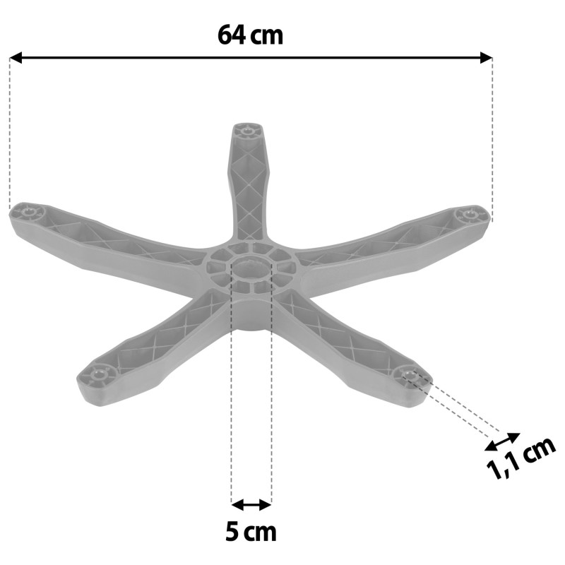 Fotelio pagrindas 320mm juodos ir pilkos spalvos