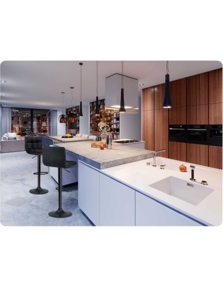 Baro kėdė su atlošu Monro juoda Baro kėdė su atlošu Monro juoda