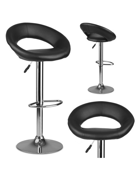 Baro kėdė su atlošu Forza juoda Baro kėdė su atlošu Forza juoda