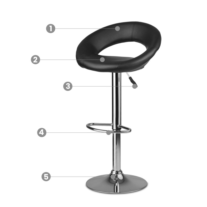 Baro kėdė su atlošu Forza juoda