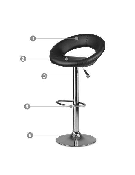 Baro kėdė su atlošu Forza juoda Baro kėdė su atlošu Forza juoda