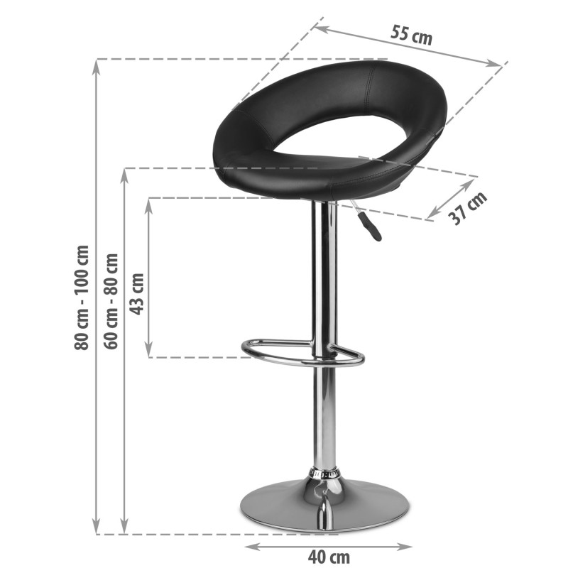 Baro kėdė su atlošu Forza juoda