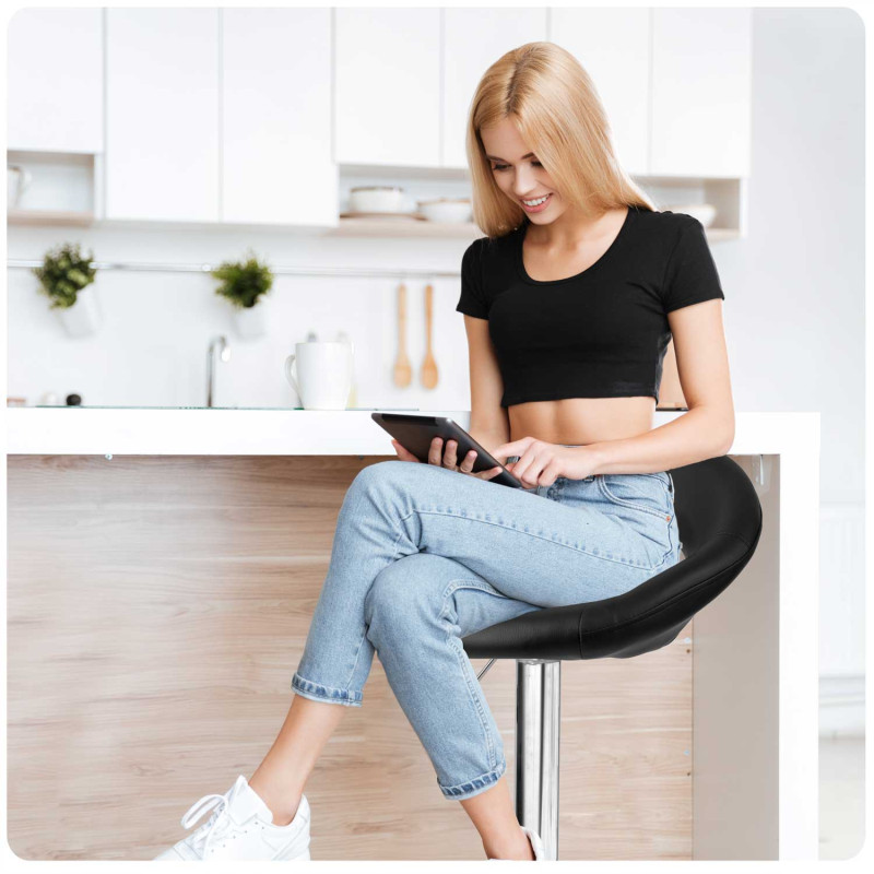 Baro kėdė su atlošu Forza juoda