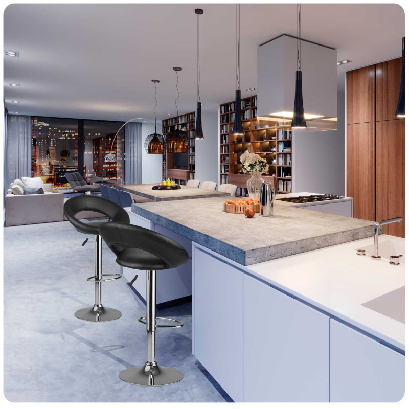 Baro kėdė su atlošu Forza juoda