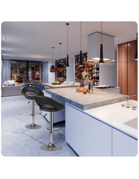 Baro kėdė su atlošu Forza juoda Baro kėdė su atlošu Forza juoda