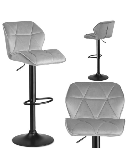 Castel šviesiai pilka baro kėdė su atlošu Castel šviesiai pilka baro kėdė su atlošu