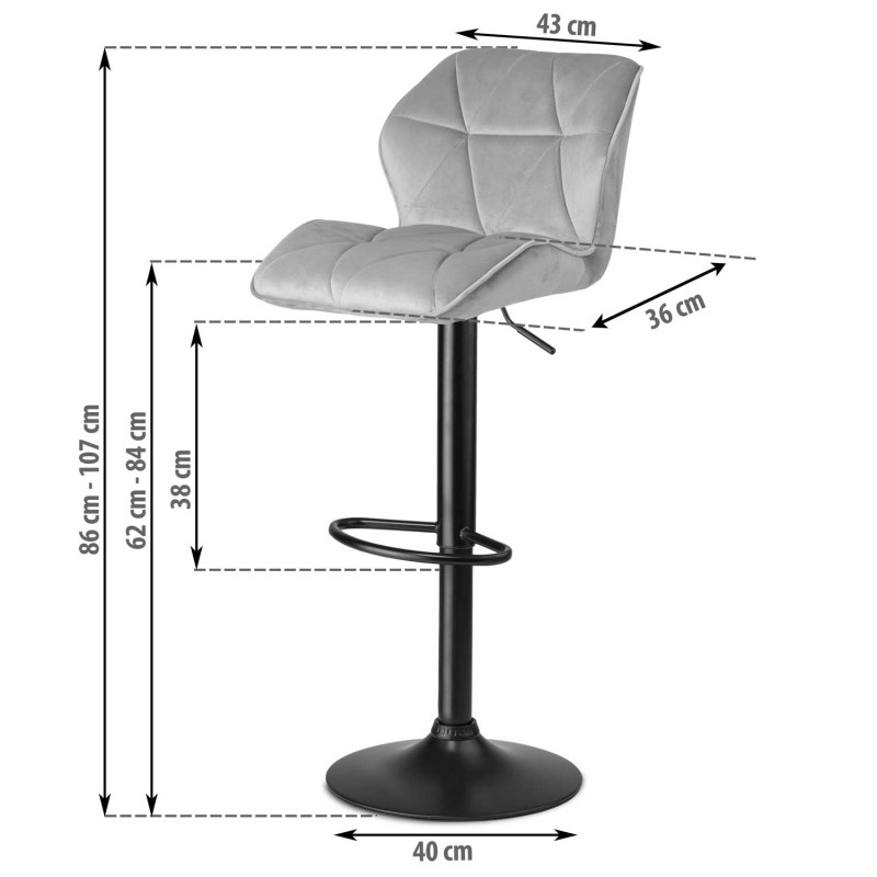 Castel šviesiai pilka baro kėdė su atlošu