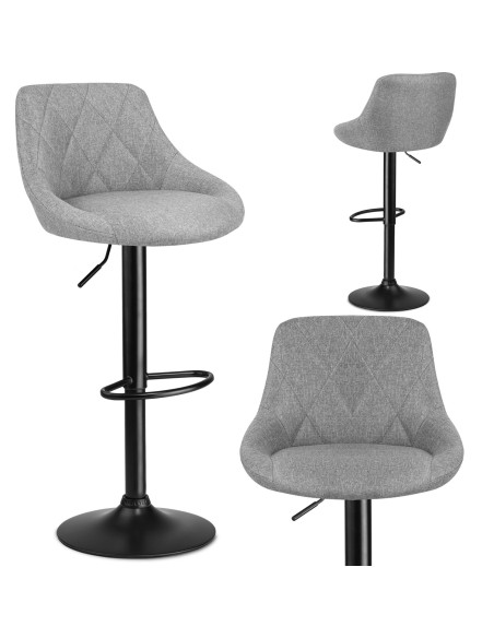 Baro kėdė su atlošu Nerra pilka medžiaga Baro kėdė su atlošu Nerra pilka medžiaga