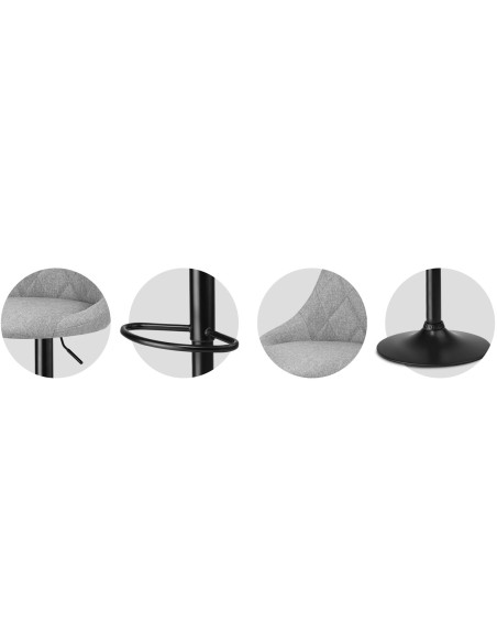 Baro kėdė su atlošu Nerra pilka medžiaga Baro kėdė su atlošu Nerra pilka medžiaga