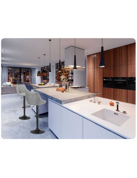 Baro kėdė su atlošu Nerra pilka medžiaga Baro kėdė su atlošu Nerra pilka medžiaga