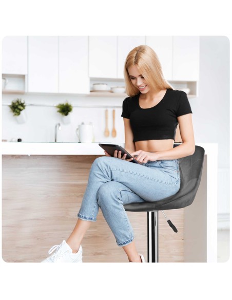 Baro kėdė su atlošu Nerra pilka Baro kėdė su atlošu Nerra pilka