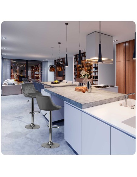 Baro kėdė su atlošu Nerra pilka Baro kėdė su atlošu Nerra pilka