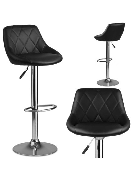 Baro kėdė su atlošu Nerra juoda