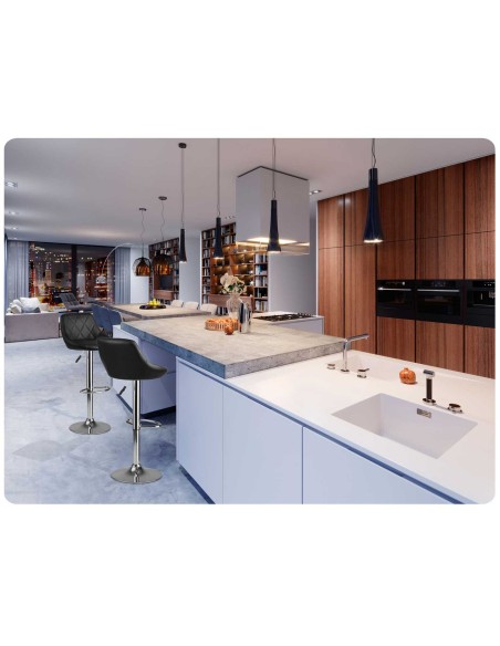 Baro kėdė su atlošu Nerra juoda