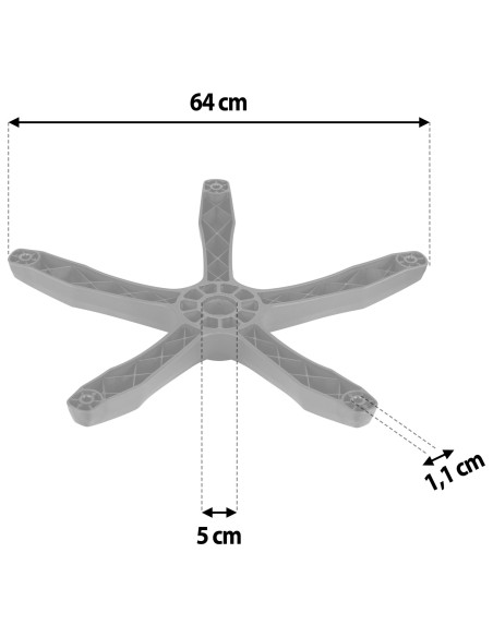 Fotelio pagrindas 320mm juodos ir raudonos spalvos Fotelio pagrindas 320mm juodos ir raudonos spalvos