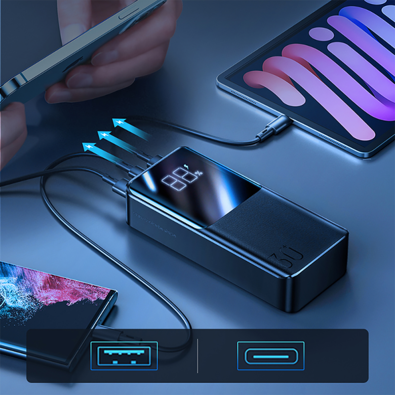 Powerbank 30000mAh 22,5W PD QC3.0 AFC juoda