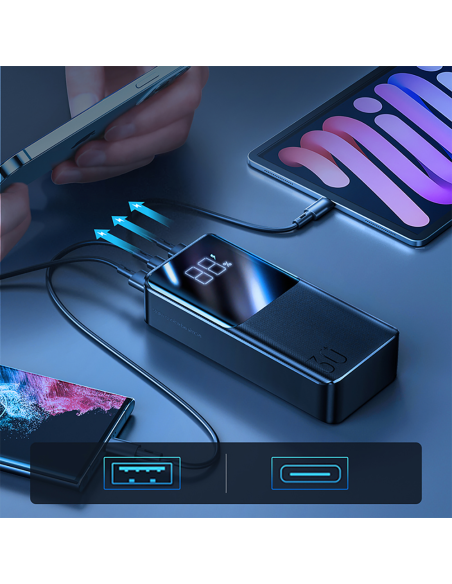 Powerbank 30000mAh 22,5W PD QC3.0 AFC juoda