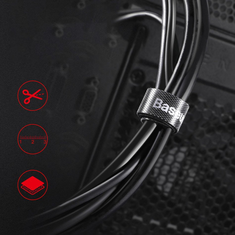 Kabelių tvarkyklė velcro juosta 3m juoda