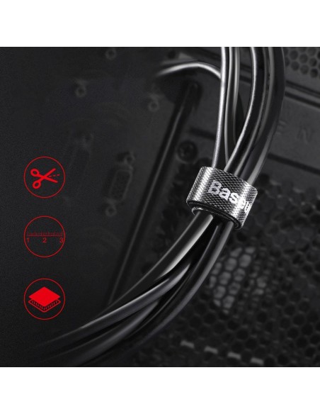 Kabelių tvarkyklė velcro juosta 3m juoda